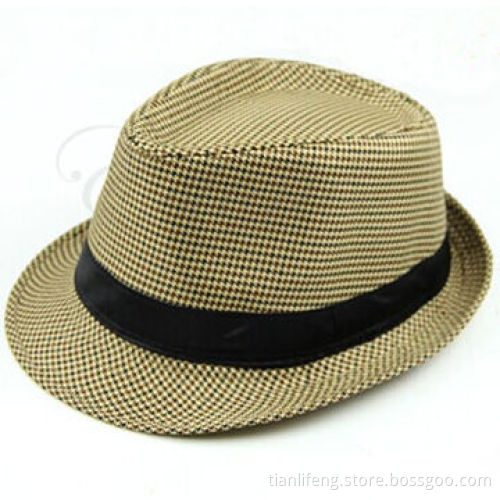 Fashion Plaid Men's Straw Panama Beach Sun CapNew